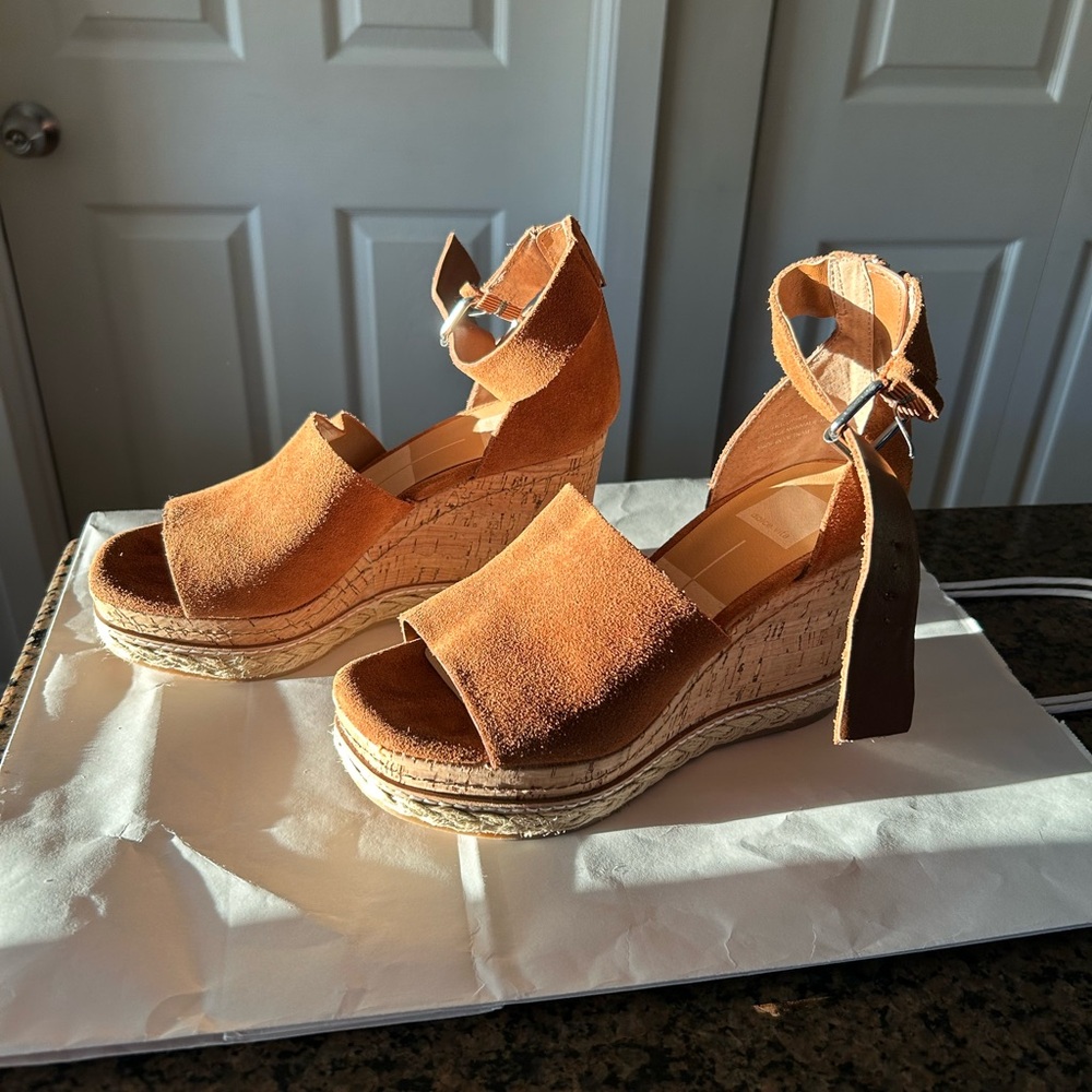 Dolce Vita Tan Suede Wedge Sandals